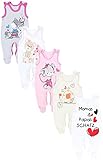 TupTam Unisex Baby Strampler mit Aufdruck 5er Set, Farbe: Mädchen 2, Größe: 62