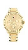 Tommy Hilfiger Damen analog Quarz Uhr mit Gold Armband 1782452