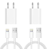 iPhone USB Ladegerät Netzteil und Kabel【Apple MFi Zertifiziert】 2 Pack Apple USB Schnellladegerät und 2 Pack 1M Lightning Ladekabel für iPhone 14/13/12/11/XS/SE/8/7/6S/6 Plus/5S/iPad/iPod-All iOS