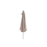 Siena Garden 800676 Sonnenschirm Push Up, Durchmesser 300 cm, Aluminiumgestell silber, Bezug Polyester taupe