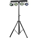 DJLIGHT60 - IBIZA - Lichtständer mit 2 PAR-Scheinwerfern RGBB & 2 MOON FOWER-Scheinwerfern RGBBA - 4-in-1 LED-Paket