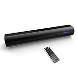 Soundbar für TV/PC Geräte, 19 Zoll 60W Bluetooth 5.0 PC-Lautsprecher Soundbar, 4 Eq-Modi mit integriertem DSP, Fernbedienung/Optical/Aux/USB