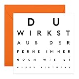 Central 23 - Lustige Geburtstagskarte – 'Du wirkst aus der Ferne' - Humorvolle Glückwunschkarte zum Geburtstag für Männer Frauen Ihn Sie - Mit witzigen Aufklebern