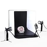 Fotostudio Set 40 x 40 x 40cm mit 3 Farbhintergründen 180 ° Einstellbares LED-Licht Tragbares Fotozelt CRI ≥ 90 für Produktaufnahmen Werbung