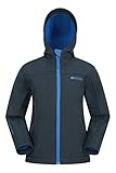 Mountain Warehouse Exodus wasserdichte Windjacke Kinder Softshell - leichte Regenjacke Kinder, atmungsaktive, wasserfeste Jacke, ungefütterte Softshell-Kinderregenjacke Marineblau 5-6 Jahre