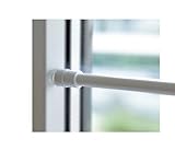 BEAUTEX Klemmstange für Fenster Gardine Länge wählbar bis 120 cm, ausdrehbar mit Saugknopf (Weiß 60-90 cm)