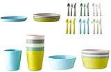 IKEA KALAS Kinder Schüssel Teller und Besteck Set 6 Stück je Stück Mehrfarbig Pastell