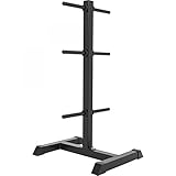 GORILLA SPORTS® Hantelscheibenständer - 6 Stangen, mit 30 mm Scheibenaufnahme, bis 200 kg Belastbar, Stahl, Weiß/Schwarz - Hantelständer, Scheibenständer, Hantelablage, Hantelbaum