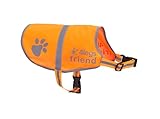 Orange Dog Safety Reflective Lightweight Vest with Leash Hole 5 Sizes - Snap Lock Buckle Straps, High Visibility for Outdoor Activity Day and Night, Keep Your Dog Safe from Cars & Hunting Accidents