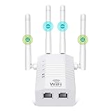 WLAN Verstärker WLAN Repeater 1200Mbit/s 5GHz & 2,4GHz,Deckt bis zu 6000 Sq.ft Supports 35 Gevices,WiFi Repeater Mit AP/Repeater/Router/Client,Kompatibel zu Allen WLAN Geräten,YT-F-89U