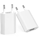 5V 1A USB ladegerät, Slim USB Netzstecker für iPhone XS/XS Max/XR/X 11 8 7 6 6S Plus SE 5S/5/SE/5C, IPad Mini/Air/Pro, IPod, 5W Netzteil, Smartphone Netzstecker(2-Pack)