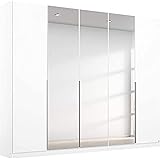 Rauch Möbel Alabama Schrank Kleiderschrank Drehtürenschrank Weiß mit Spiegel 5-türig inklusive Zubehörpaket Basic 3 Kleiderstangen, 6 Einlegeböden BxHxT 226x229x54 cm