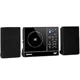 auna Connect Vertical - Internetradio, 2 x Lautsprecher (2 x 10 Watt), MP3-fähiger CD-Player, Internet/UKW/DAB+ Radiotuner, Spotify-Connect, Bluetooth-Funktion, HCC Display: 2,4' TFT, schwarz