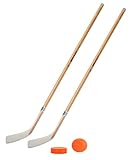 Unbekannt Streethockeyschläger-Set Kids 2: 2 Vancouver-Schläger 105 cm gerade Kelle & Ball und Puck orange