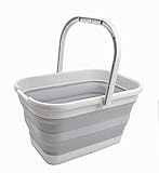 SAMMART 12L Faltbarer rechteckiger handlicher Eimer (1, Grey)