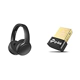 Panasonic RB-M700BE-K Bluetooth Over-Ear Kopfhörer (1,2 m Kabel) schwarz & TP-Link UB400 Nano USB Bluetooth 4.0 Adapter Dongle (für PC Laptop Desktop Computer, unterstützt Windows 11/10/8.1/8/7)