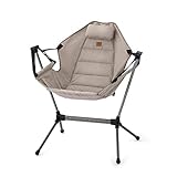 Klappbarer Campingstuhl Tragbare Outdoor-Folding-Schaukelstuhl-Campingstuhl-Liegewinne Luxus-Luxus-Luxus-Luxus-Stuhl entspannender Swing Schaukel Campingstuhl ( Farbe : Grau , Size : 100x87.5x24CM )