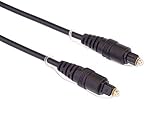 PremiumCord Optisches Audiokabel Toslink - 5m, Toslink Stecker auf Stecker, Digitalkabel für Stereoanlage HiFi Sounbar TV, HQ Audio, vergoldet, Farbe schwarz