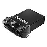 SanDisk Ultra Fit USB 3.1 Flash-Laufwerk 32 GB (Für Laptops, Spielkonsolen und Auto-Audiosysteme, Plug-and-Stay, 130 MB/s Lesen, SecureAcess Software) Schwarz