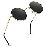 GQUEEN Retro Lennon Runde Polarisierte Sonnenbrille Herren Damen UV400 Schutz MEZ1