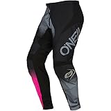 O'NEAL | Frauen Motocross-Hose | Enduro MX | Maximale Bewegungsfreiheit, Leichtes, Atmungsaktives und langlebiges Design | Women's Pants Element Racewear V.22 | Damen | Schwarz Grau Pink | Größe 32