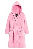 CityComfort Bademantel Kinder, Fleece Morgenmantel Teenager Mädchen für Schwimmbad Sauna Pool, Flauschig Hausanzug Rosa Lila, Geschenke für Kinder (Rosa, 9/10 Jahre)