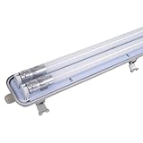 Silamp LED-Unterbauleuchte, wasserdicht, IP65 + 2 Leuchtröhren, LED, 150 cm, T8, 22 W, Neutralweiß 4000 K, 5500 K