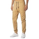 Asija Jogginghose Herren mit Reißverschluss Taschen Hosen Slim Fit Regular Fit warme Casual Sporthose Freizeithose Pants komfortable Cargo Elastische Trainingshose Jeans Fitness Sweathose Streetwear