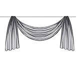 Ricemru Extra Lang Querbehang Freihanddeko Grau Vorhangschal Transparentem Voile Querbehang Gardine Schals Hochzeit Bogen Dekoration 140x300cm