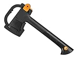 Fiskars Universalaxt, Solid, Mit Klingen- und Transportschutz, Antihaftbeschichtet, Hochwertige Stahl-Klinge/Glasfaserverstärkter Kunststoff-Stiel, Schwarz, A6, Länge: 39 cm, 652 g, 1052046