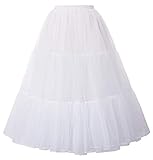 GRACE KARIN Reifrock Unterrock Petticoat Underskirt Reifrock Unterrock Petticoat Fuer Kleid Abendkleid Brautkleid Fastnacht Damen Weiß M 2512-2