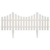 vidaXL 17x Gartenzaun 10m Weiß Beeteinfassung Beetumrandung Palisade Zierzaun