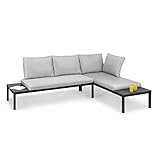 blumfeldt Cartagena Lounger, Gartenliege, Lounge-Set: 2 Zweisitzer + Tisch / 2 Auflagen / 4 Kissen, modular, Sitzgarnitur: für 4-6 Personen/Loungeliege: für 2 Personen, grau