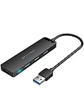 VENTION USB Verteiler USB HUB 3.0 4-Port Ultra Slim Laden unterstützt für Notebook-PC, USB-Flash-Laufwerke,Flash Drive, Mac Mini/Pro,PS5/PS4,Mobile Festplatte Adapter für Surface Pro, XPS(0.15M)