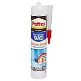 Pattex Express Silikon, zum abdichten von Fugen, sehr kurze Trocknungszeit, schon nach einer Stunde Wasserdicht, Silikon hält auf fast allen Untergründen auch auf Acryl,1x weiß 300ml