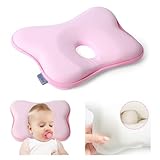 Babykissen, Kinder Kissen, Neugeborenenkissen Kleinkind 100% Baumwolle, Weich Neck Protecto für Kinder Bett Schlafen (rosa)