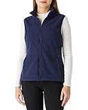 Outdoor Ventures Fleece Weste für Damen ,Weich Ärmellos Jacke mit Reißverschlusstaschen, Sport Laufweste Frühling Herbst Fleeceweste Frauen Navy blau XL/44