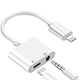 Headphone Adapter and Charging [Apple MFi Certified] 2 in 1 Lightning to 3.5 mm Aux Audio Headphone Jack Dongle Adapter Compatible with iPhone 13 12 11 Pro Max/X/XS/XR/8 Plus/7 Plus