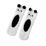 Generic Cartoon Bear Socken Socken Cute Home Coral Socken Damen Fleece Sleep Dreidimensionale Fleece Boden Halbsocken Sneaker Socken Mädchen 31-34