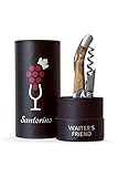 Santorino® Kellnermesser | Exklusives Sommeliermesser aus Campecheholz, 2 Stufen Weinöffner Korkenzieher Flaschenöffner