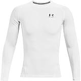 Under Armour HeatGear Armour Comp LS Herren enganliegendes Funktions, Langarmshirt,White / Black, L