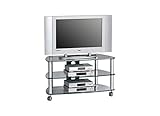 MAJA-Möbel 1610 9499 TV-Rack, Metall Alu - Klarglas, Abmessungen BxHxT: 95 x 52,8 x 51,4 cm