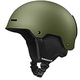 Odoland Skihelm Snowboardhelm für Damen und Herren Jugend Kinder Optimaler Schutz Größenverstellbar Snowboard zum Skifahren Grün M (57-59 cm)