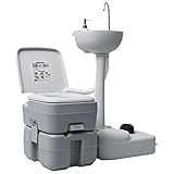 RONGQI Campingtoilette und Handwaschbecken Set Tragbar, Camping Toiletten, Urinflaschen Für Männer, Camping WC, Mobile Toilette, Urinella Für Frauen, Grau