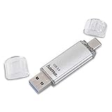 Hama 256GB USB-Speicherstick mit USB 3.0 und USB 3.1-Type-C (2-in-1 USB-Stick, z.B. für Android Handy, Tablet, Computer, Notebook, MacBook, OTG, 70MB/s) USB-C Handy-Stick, Doppel Memory-Stick silber