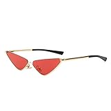 MINGMIN-DZ Sonnenbrillen der Frauen Half-Rahmen-Sonnenbrille Schmales Stück Marine Modernen Retro-Stil Im Freien Strandbilder Polarisierte Sonnenbrille für Männer (Color : RED)