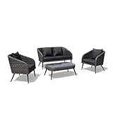 TJLSS Outdoor Sofa Rattan Sofa Wintergarten PE Kombi Freizeit Terrasse Garten Outdoor Sofa Klasse