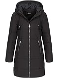 ONLY Damen Lange Puffer Jacke | Warmer Stepp Wintermantel mit Kapuze | Wattierter Blouson ONLDOLLY, Farben:Schwarz, Größe:M