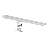 SEBSON® LED Spiegelleuchte 40cm, Bad IP44 neutralweiß 4000K 400x108x44mm 8W 600lm, Aufbauleuchte + Klemmleuchte, Aluminium, Schminklicht