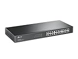 TP-Link TL-SG1024 24 Port Gigabit Ethernet LAN Switch (Plug&Play, 24 Gigabit Ports, auch 19 Zoll Rack-Montage, IGMP, energieeffizient, Metallgehäuse, Lifetime warranty) schwarz